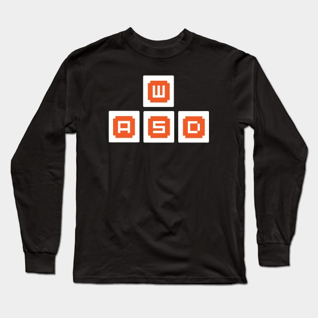 WASD Keyboard Keys (Light) Long Sleeve T-Shirt by Graograman